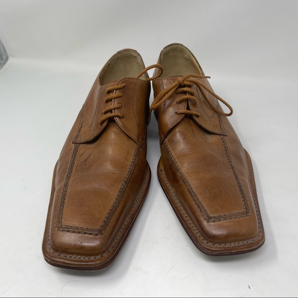 Democrata square toe leather shoe lace up size 43 or US size 10 - Picture 2 of 16